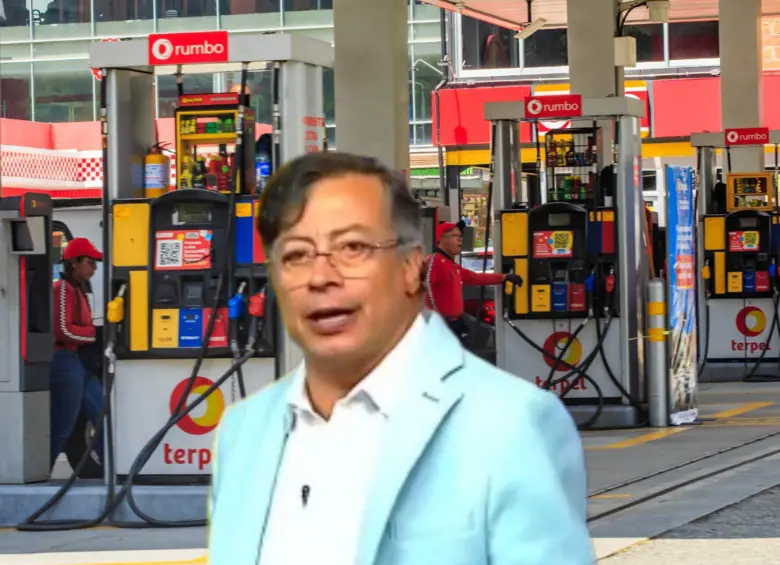 Petro afirmó en alocución que era para hablar sobre educación que “el pobre no usa casi gasolina, el que más usa gasolina es el de las 4 puertas”. Fotos: EL COLOMBIANO y captura video Presidencia