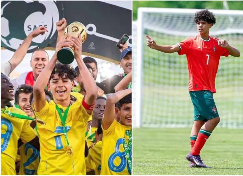 Cristiano Ronaldo Junior con la camiseta del Al-Nassr y la Selección de Portugal. FOTO: Tomada de redes sociales @Cristianojrx7