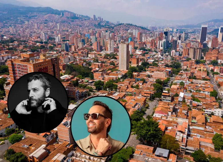 Medellín fue la inspiración, hace 40 años, de una canción que se volvió identidad. Ahora regresa, ampliada a Colombia gracias a José Gaviria y Lucas Arnau (en los círculos). FOTOS Manuel Saldarriaga y cortesía
