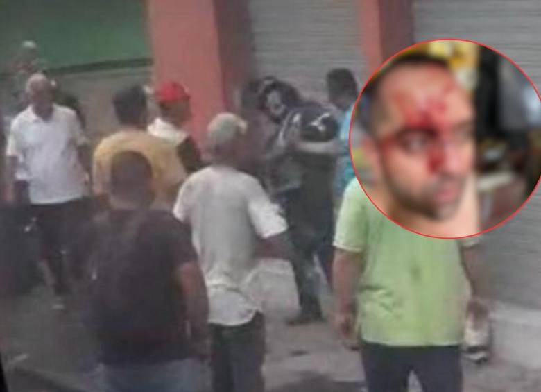 Agente de tránsito agredido en Barbosa por tres conductores de vehículos de carga. FOTO: Cortesía