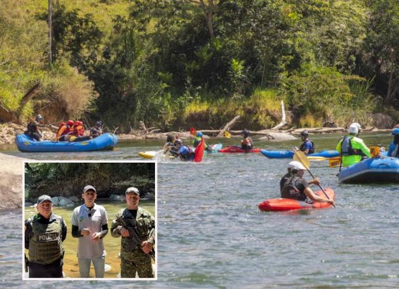 Adelante, las autoridades de San Luis en el lugar de los hechos. Atrás, uno de los ríos del municipio de San Luis. Foto: Esneyder Gutiérrez