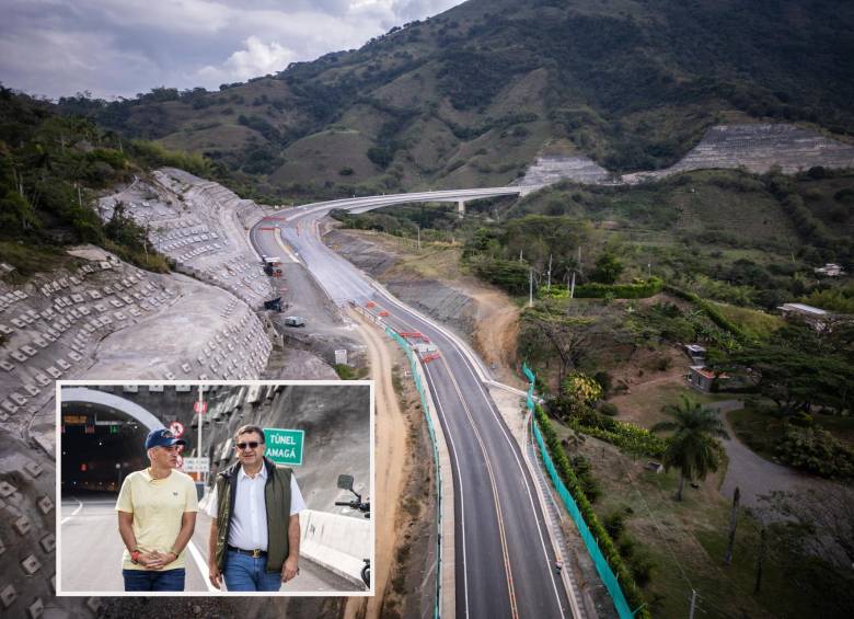 El gobernador Andrés Julián Rendón durante su recorrido por la unidad funcional número 2 de la vía 4G de Pacífico 1. FOTO: Cortesía