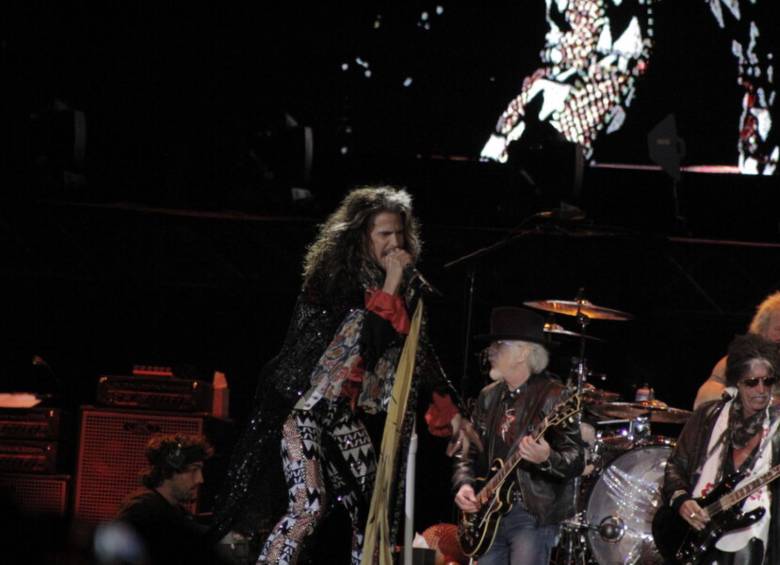 La última vez que la banda Aerosmith se presentó en Colombia fue en el año 2016 en Bogotá. Foto: Colprensa. 