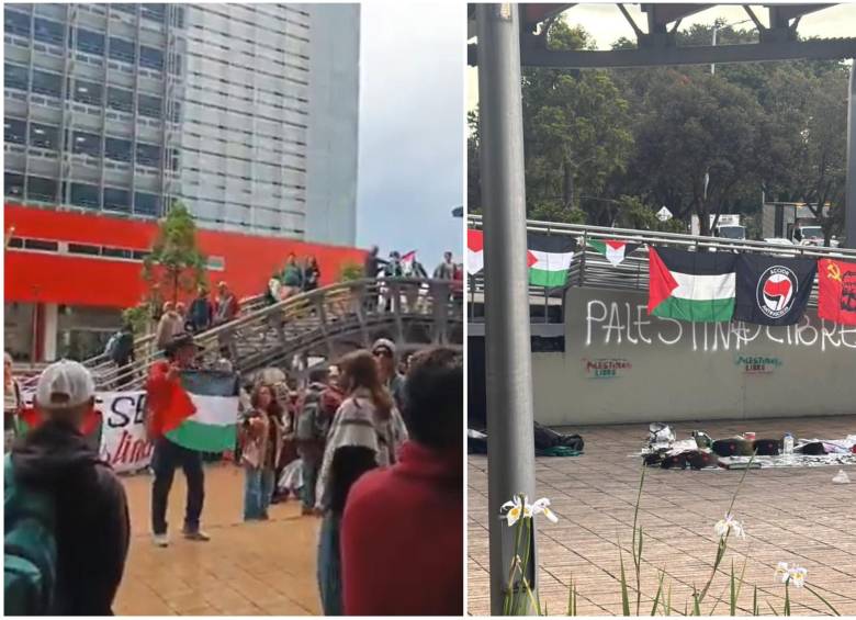 Portando kufiyas y pancartas contra las acciones militares en Gaza, manifestantes marcharon entre las embajadas de Israel y Palestina para exigir el cese del fuego y cuestionar la decisión del Ejecutivo de reanudar lazos con Tel Aviv. FOTO: Tomada de redes sociales de @VivianAisen