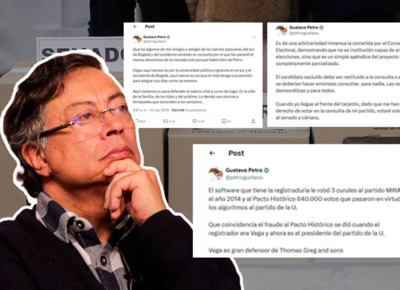 El presidente desató una intensa campaña de mensajes en redes sociales que varios sectores consideran una intervención directa en política. Foto: Colprensa y redes sociales.