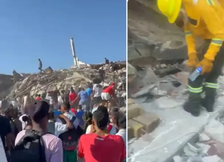 Edificios colapsados en Cali. Foto: redes sociales