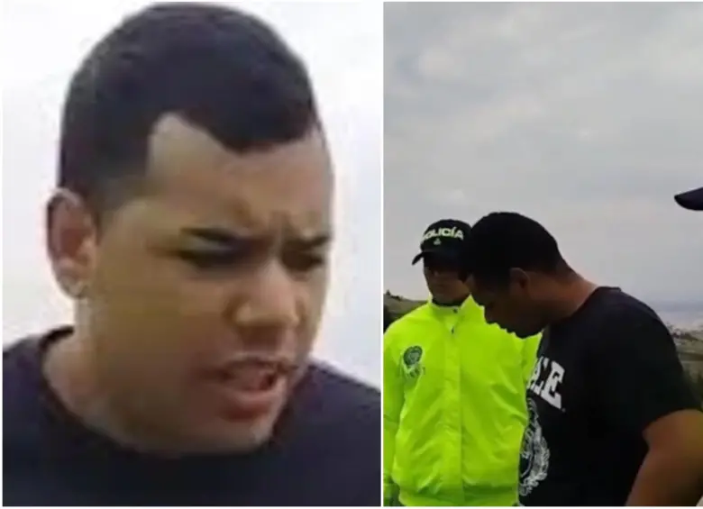 Momento de la captura de Kardyn Daniel Montilla, de 27 años, es señalado como el presunto responsable del asesinato de la joven Catalina Leyva. FOTO: Policía Nacional