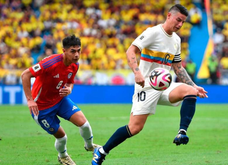 James Rodríguez en su partido contra Chile, donde dio dos asistencias. FOTO: AFP