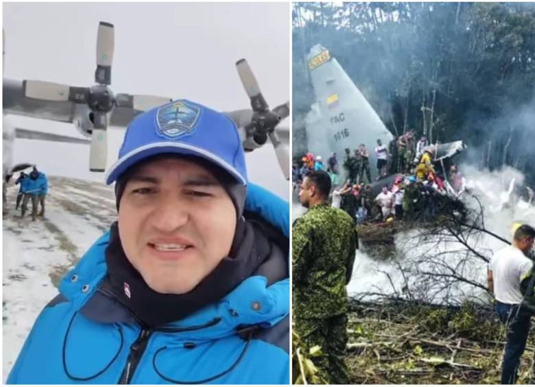 El mayor Fernández fue una de las víctimas que pertenecían a la FAC, del total de 69 uniformados que murieron en el siniestro aéreo en Putumayo. FOTO: AFP y captura de video de redes sociales @lorangie_