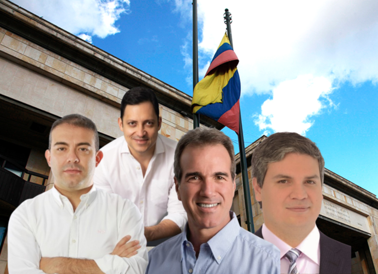 De izquierda a derecha: Carlos Abraham Jiménez López, Carlos Fernando Motoa Solarte, Juan Samy Merheg Marun y Juan Felipe Lemos Uribe. Foto: Congreso y Corte Suprema.