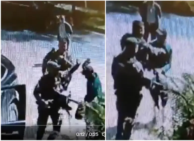 Momento de la presunta agresión contra el ciudadano. FOTO: Captura de video de redes sociales @JD_Quinteror