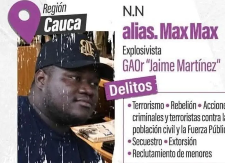 Rubán Ramiro Castillo, alias ‘Max Max’. Foto: Fuerzas Militares