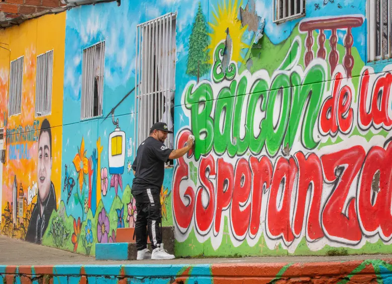 Muestra de un trabajo de los líderes sociales de la comuna 8, barrio 13 de Noviembre en Medellín.