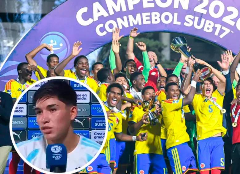 El futbolista argentino Julio Coria fue titular en la derrota de Argentina contra Colombia en la final del Sudamericano sub-17. Foto: tomada del x de @FCFSeleccionCol y captura de pantalla