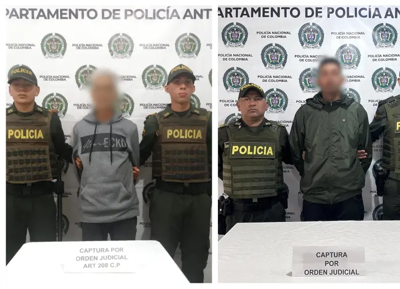 A la izquierda, el hombre de 72 años detenido en Santa Rosa de Osos. A la derecha, el capturado en San José de La Montaña. FOTO: Cortesía