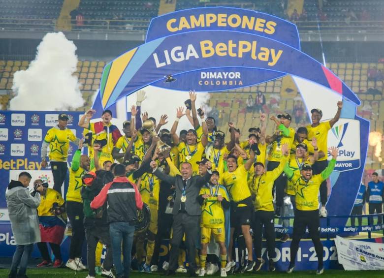 Rafael Dudamel campeón con Bucaramanga de la Liga BetPlay. FOTO: COLPRENSA