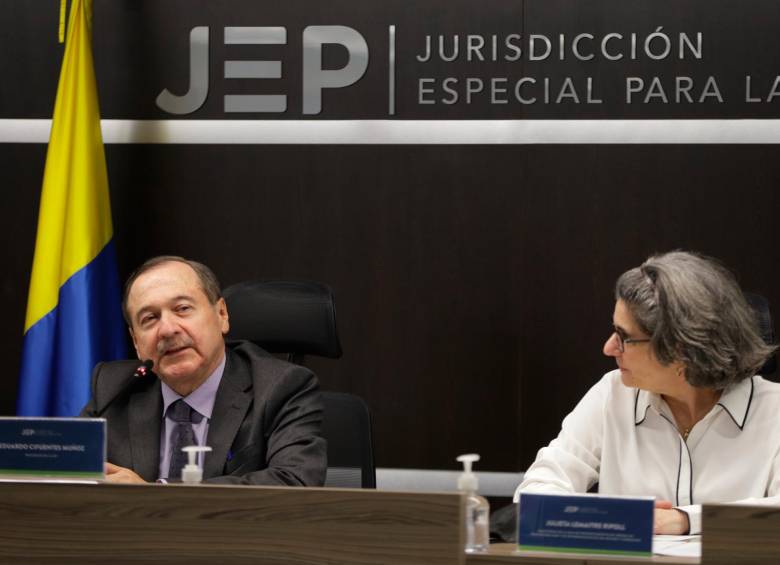En el lanzamiento del macrocaso 008 participó el presidente de la JEP, Eduardo Cifuentes Muñoz. FOTO: COLPRENSA.