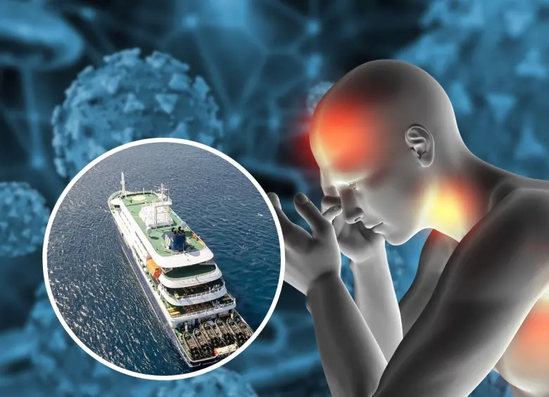 MV Hondius, el crucero donde un brote de hantavirus dejó tres muertos en medio de su travesía por el Atlántico. Foto: AFP / Magnific