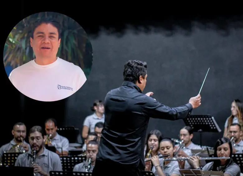 Hugo Riaño es el director de la Banda Sinfónica de Sabaneta, que ganó el “mundial” de Bandas en Países Bajos. Fotos: Cortesía.