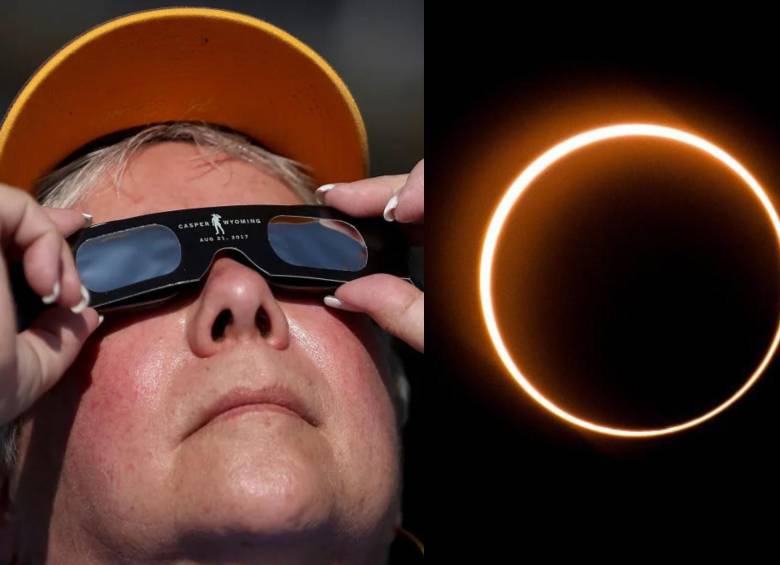 La luna cubrirá al sol, creando un tipo de ‘anillo’ de luz, que a su vez también es conocido como ‘anillo de fuego’. FOTO: AFP y GETTY