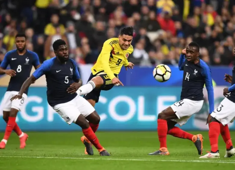 Radamel Falcao García en el partido contra Francia en 2018. FOTO: AFP