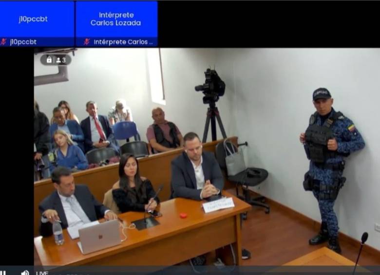 Audiencia de alegatos finales del juicio a Jhon Poulus por el crimen de la Dj, Valentina Trespalacios. Foto: captura de pantalla.