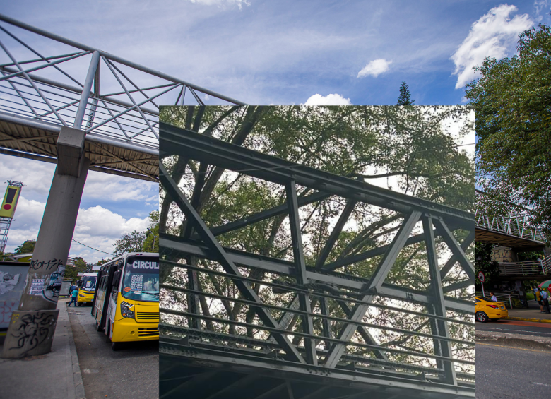 Una bandera de color negro en un puente peatonal fue considerada como amenaza terrorista por las autoridades. FOTOS: EL COLOMBIANO Y CORTESÍA