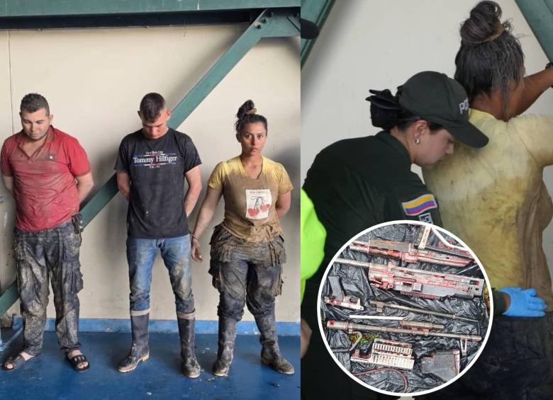 Durante el operativo fueron capturadas otras dos personas y se incautaron tres armas de fuego y cuatro celulares. Foto: Policía Nacional de Colombia