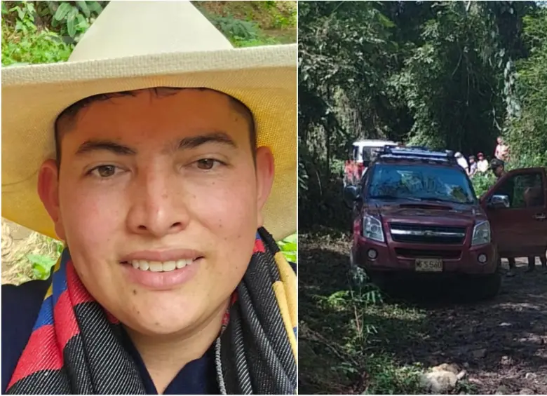 Momento en que las autoridades encontraron abandonado el vehículo del padre Fray Carlos Jaimes. FOTO: REDES SOCIALES