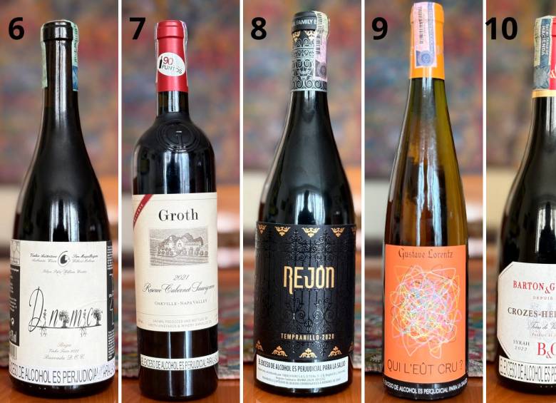 Más vinos recomendados. FOTO José Rafael Arango