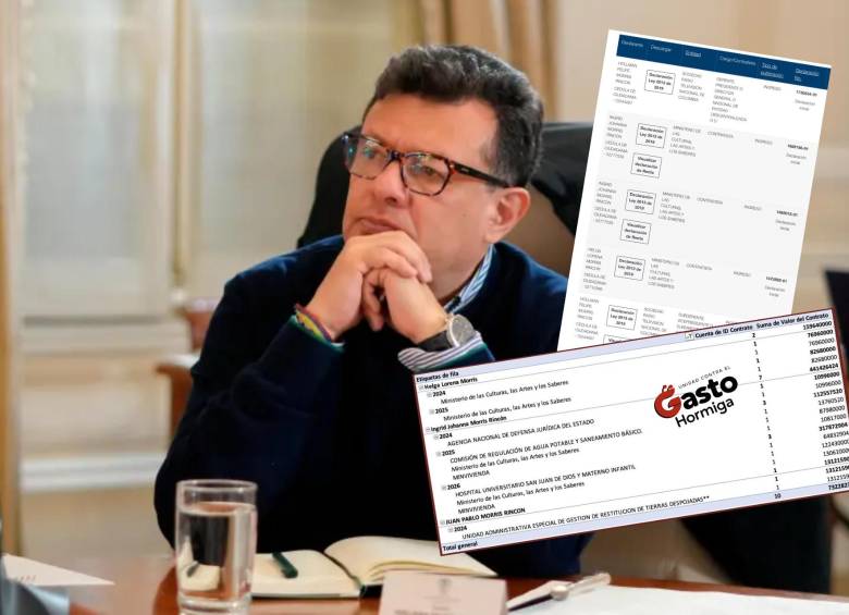 Hollman Morris no ha respondido frente a los señalamientos por supuesto nepotismo. FOTO: COLPRENSA, SECOP Y REDES SOCIALES.