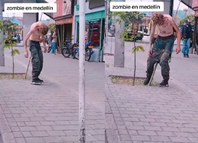 Cristian Camilo es un habitante de calle de Medellín con un consumo problemático de drogas. FOTO: CAPTURA DE VIDEO 