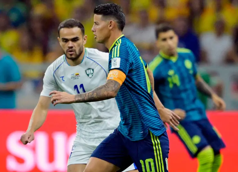 El volante colombiano James Rodríguez, de 35 años, es el capitán del seleccionado nacional. Foto: Juan Antonio Sánchez