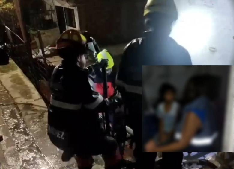 Rescate de una niña de 9 años que estaba sola en su casa en Medellín. FOTOS: CAPTURA DE VIDEO POLICÍA
