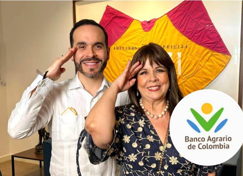 Abelardo de la Espriella junto a Ana María Rincón, nueva directora del Banco Agrario. Foto: redes sociales @Melquisedec70 y Banco Agrario