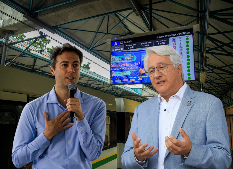 Exalcalde de Medellín, Daniel Quintero, y Gerente del Metro, Tomás Elejalde. FOTOS: EL COLOMBIANO