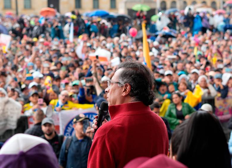 El discurso del presidente Petro arrancó antes de la 1:00 p.m. y duró poco más de media hora. FOTO Presidencia y Colprensa 