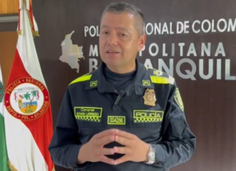 El coronel Edwin Urrego, comandante de la Policía Metropolitana de Barranquilla. FOTO: POLICÍA METROPOLITANA BARRANQUILLA 