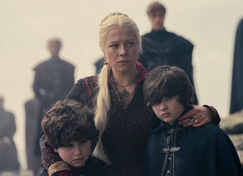 Lucerys, Rhaenyra y Jacaerys en una escena de House of the Dragon. FOTO Cortesía HBO Max