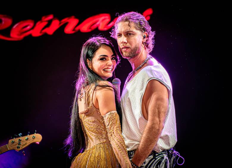María José Vargas y Juan Manuel Restrepo en pleno show. FOTO Cortesía Caracol TV