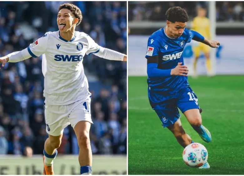 Louey Ben Farhat en medio de unos partidos con el Karlsruher SC, club de la 2.ª Bundesliga de Alemania. FOTO: Tomada de redes sociales @louey.19 y @karlsruhersc