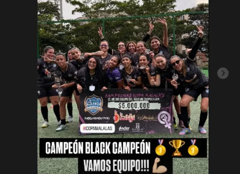 Black Soccer como campeón de la Copa Malala’s 2025. FOTO: Tomada de redes sociales @astridsiachoque