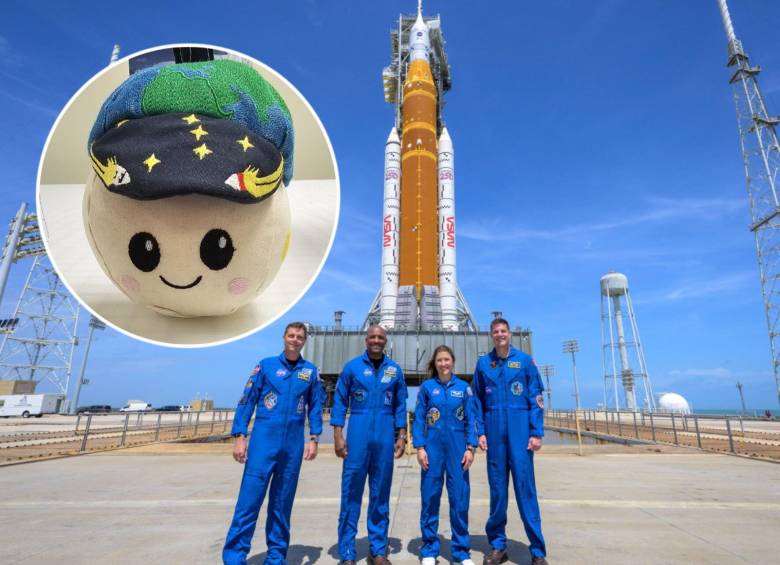 Un equipo multidisciplinario conformado por cuatro astronautas y una mascota llamada Rise viajarán a la Luna en la misión Artemis II. Fotos: Getty Images y Nasa