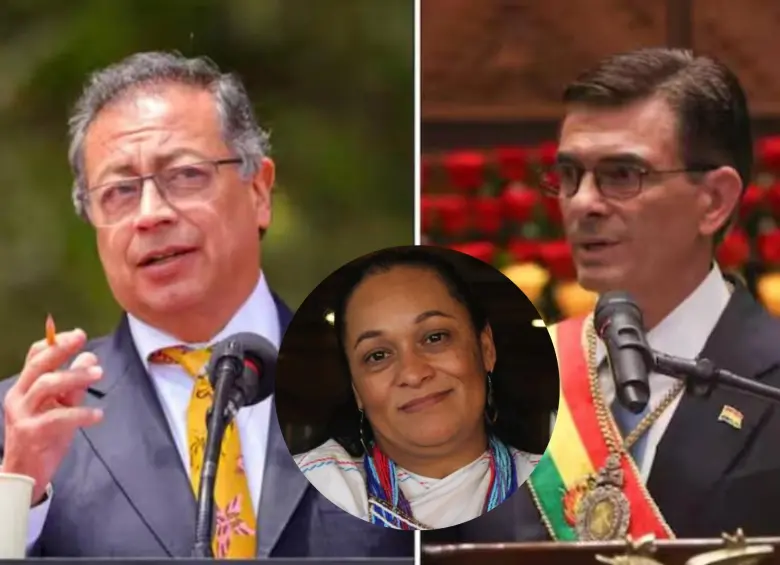 La crisis diplomática escaló luego de que Gustavo Petro cuestionara públicamente el manejo de la situación de orden público en Bolivia. FOTO: COLPRENSA Y GOBIERNO COLOMBIANO.
