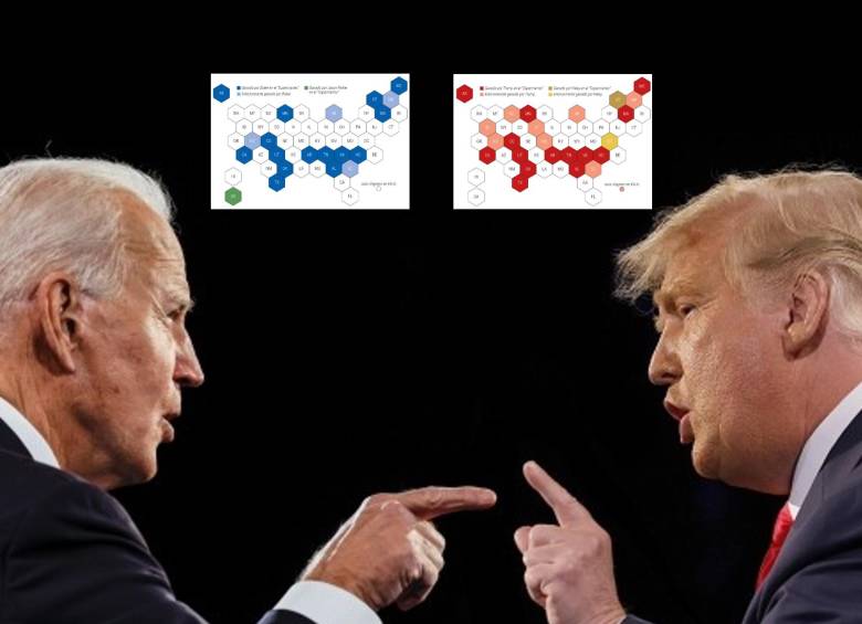 El presidente Joe Biden y el expresidente Donald Trump se postulan como los dos candidatos fuertes a ganar las elecciones . FOTO: GETTY 