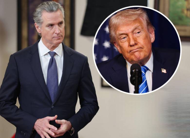Gavin Newson, gobernador de California, criticó a Donald Trump calificándolo de débil. Fotos: @CAgovernor y Getty Images