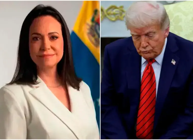 La venezolana María Corina Machado y el presidente de Estados Unidos, Donald Trump, eran dos de los candidatos al Nobel de Paz de 2025. La líder opositora, que no figuraba entre las favoritas, se quedó con el reconocimiento. FOTOS: Cortesía y Getty