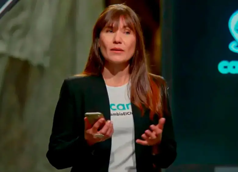 Zulma Castro participó en el programa Shark Tank Colombia con su empresa Car B. FOTO: Captura de video