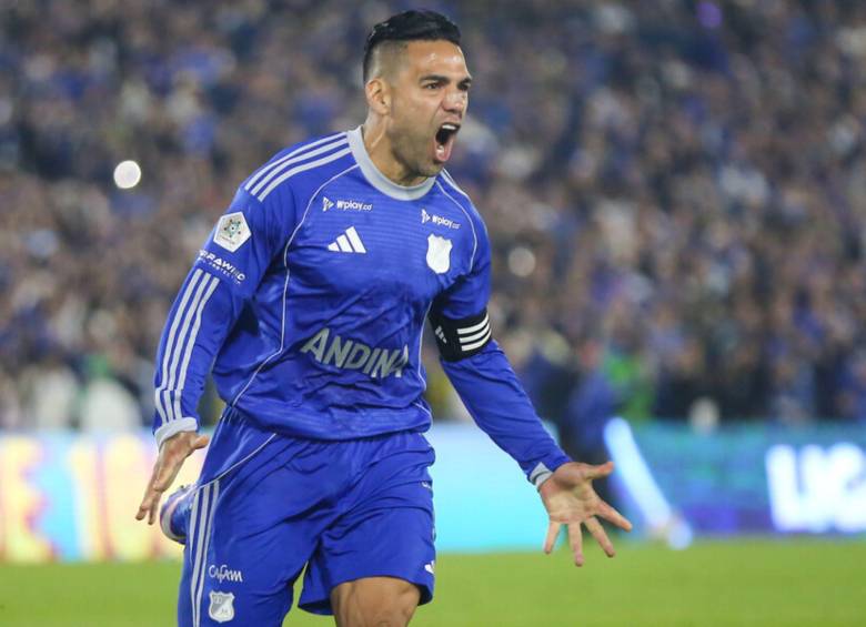 Radamel Falcao García tiene contrato hasta junio de 2026 con Millonarios. Foto: Catalina Olaya - Colprensa