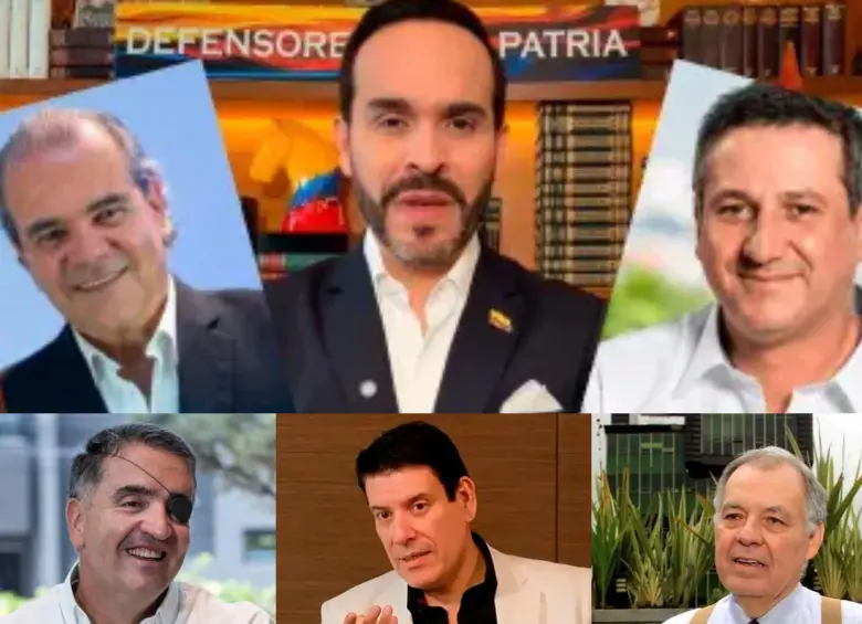 Arriba de derecha a izquierda: Carlos Mejía, Abelardo de la Espriella; Jorge Jaller. Abajo, derecha: Mauricio Tobón; Mauricio Gaona; Alejandro Ordóñez. Foto: Colprensa y redes sociales